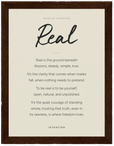 Real Word of Intention Framed print 60x80 cm / 24x32″ Dark wood frame Linen paper