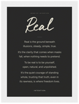 Real Word of Intention Framed print 13x18 cm / 5x7″ White frame Carbon paper