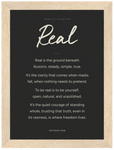 Real Word of Intention Framed print 13x18 cm / 5x7″ Wood frame Carbon paper