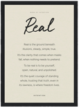 Real Word of Intention Framed print 21x29.7 cm / 8x12" Black frame Linen paper