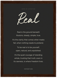 Real Word of Intention Framed print 21x29.7 cm / 8x12" Dark wood frame Carbon paper