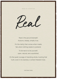Real Word of Intention Framed print 21x29.7 cm / 8x12" Dark wood frame Linen paper
