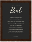 Real Word of Intention Framed print 30x40 cm / 12x16″ Dark wood frame Carbon paper