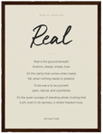 Real Word of Intention Framed print 30x40 cm / 12x16″ Dark wood frame Linen paper