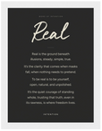 Real Word of Intention Framed print 30x40 cm / 12x16″ White frame Carbon paper