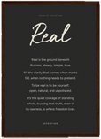 Real Word of Intention Framed print A3 (29.7 x 42 cm) Dark wood frame Carbon paper