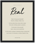 Real Word of Intention Framed print 40x50 cm / 16x20″ Black frame Linen paper