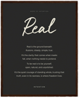 Real Word of Intention Framed print 40x50 cm / 16x20″ Dark wood frame Carbon paper