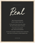 Real Word of Intention Framed print 40x50 cm / 16x20″ Wood frame Carbon paper