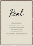 Real Word of Intention Framed print 50x70 cm / 20x28″ Dark wood frame Linen paper