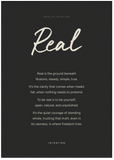 Real Word of Intention Framed print 70x100 cm / 28x40″ Black frame Carbon paper