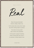 Real Word of Intention Framed print 70x100 cm / 28x40″ Dark wood frame Linen paper