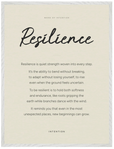 Resilience Word of Intention Framed print 60x80 cm / 24x32″ White frame Linen paper