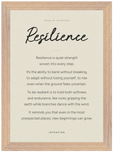 Resilience Word of Intention Framed print 21x29.7 cm / 8x12" Wood frame Linen paper
