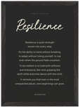 Resilience Word of Intention Framed print A3 (29.7 x 42 cm) Black frame Carbon paper