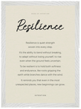 Resilience Word of Intention Framed print A3 (29.7 x 42 cm) White frame Linen paper