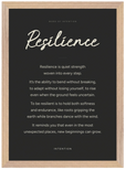 Resilience Word of Intention Framed print A3 (29.7 x 42 cm) Wood frame Carbon paper