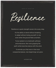 Resilience Word of Intention Framed print 40x50 cm / 16x20″ Black frame Carbon paper