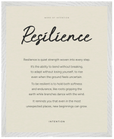 Resilience Word of Intention Framed print 40x50 cm / 16x20″ White frame Linen paper