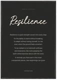 Resilience Word of Intention Framed print 70x100 cm / 28x40″ Black frame Carbon paper