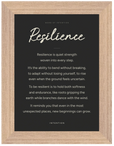 Resilience Word of Intention Framed print 70x100 cm / 28x40″ Wood frame Carbon paper