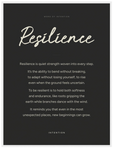 Resilience Word of Intention Framed print 60x80 cm / 24x32″ White frame Carbon paper