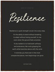 Resilience Word of Intention Framed print 60x80 cm / 24x32″ Dark wood frame Carbon paper