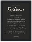 Resilience Word of Intention Framed print 13x18 cm / 5x7″ Black frame Carbon paper