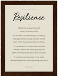 Resilience Word of Intention Framed print 21x29.7 cm / 8x12" Dark wood frame Linen paper