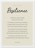 Resilience Word of Intention Framed print 21x29.7 cm / 8x12" White frame Linen paper