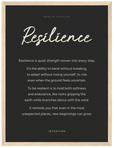 Resilience Word of Intention Framed print 30x40 cm / 12x16″ Wood frame Carbon paper