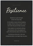 Resilience Word of Intention Framed print A3 (29.7 x 42 cm) Black frame Carbon paper