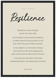 Resilience Word of Intention Framed print A3 (29.7 x 42 cm) Black frame Linen paper