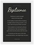 Resilience Word of Intention Framed print A3 (29.7 x 42 cm) White frame Carbon paper
