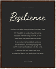 Resilience Word of Intention Framed print 40x50 cm / 16x20″ Dark wood frame Carbon paper