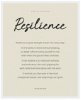 Resilience Word of Intention Framed print 40x50 cm / 16x20″ White frame Linen paper