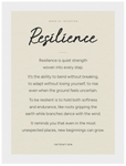 Resilience Word of Intention Framed print A2 (42 x 59.4 cm) White frame Linen paper