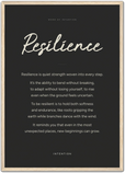 Resilience Word of Intention Framed print A2 (42 x 59.4 cm) Wood frame Carbon paper