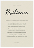 Resilience Word of Intention Framed print A1 (59.4 x 84.1 cm) White frame Linen paper