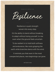 Resilience Word of Intention Framed print A1 (59.4 x 84.1 cm) Wood frame Carbon paper