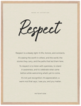 Respect Word of Intention Framed print 60x80 cm / 24x32″ Wood frame Linen paper