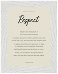 Respect Word of Intention Framed print 13x18 cm / 5x7″ White frame Linen paper