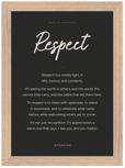 Respect Word of Intention Framed print 21x29.7 cm / 8x12" Wood frame Carbon paper