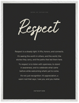 Respect Word of Intention Framed print 30x40 cm / 12x16″ White frame Carbon paper