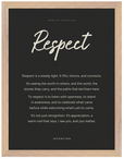 Respect Word of Intention Framed print 30x40 cm / 12x16″ Wood frame Carbon paper