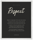 Respect Word of Intention Framed print 40x50 cm / 16x20″ White frame Carbon paper