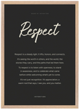 Respect Word of Intention Framed print A2 (42 x 59.4 cm) Wood frame Carbon paper