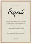 Respect Word of Intention Framed print A2 (42 x 59.4 cm) Wood frame Linen paper
