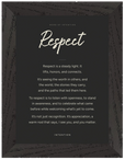 Respect Word of Intention Framed print 50x70 cm / 20x28″ Black frame Carbon paper