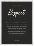 Respect Word of Intention Framed print 50x70 cm / 20x28″ White frame Carbon paper